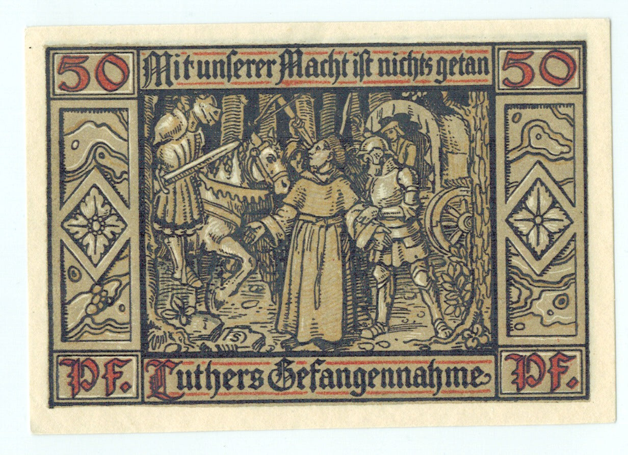 Billet, Allemagne, Eisenach Stadt, 50 Pfennig, personnage 2, 1921, Undated