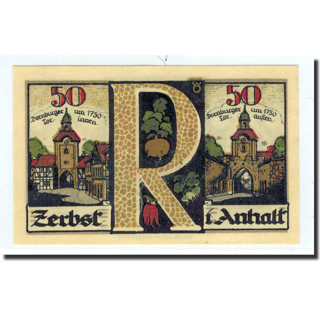 Biljet, Duitsland, Zerbst, 50 Pfennig, rempart 2, 1921, 1921-07-01, NIEUW