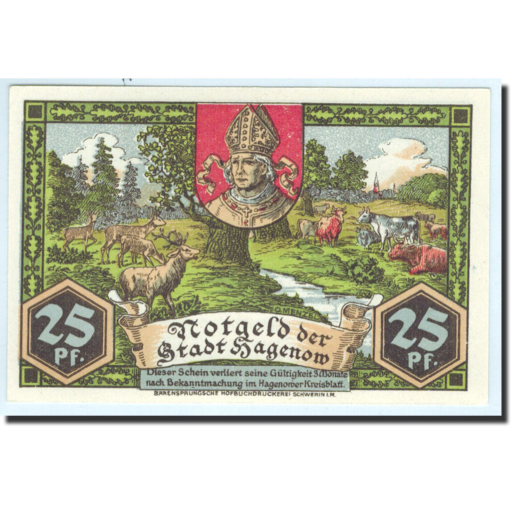 Biljet, Duitsland, Hagenow, 25 Pfennig, Animaux, 1921, Undated, NIEUW