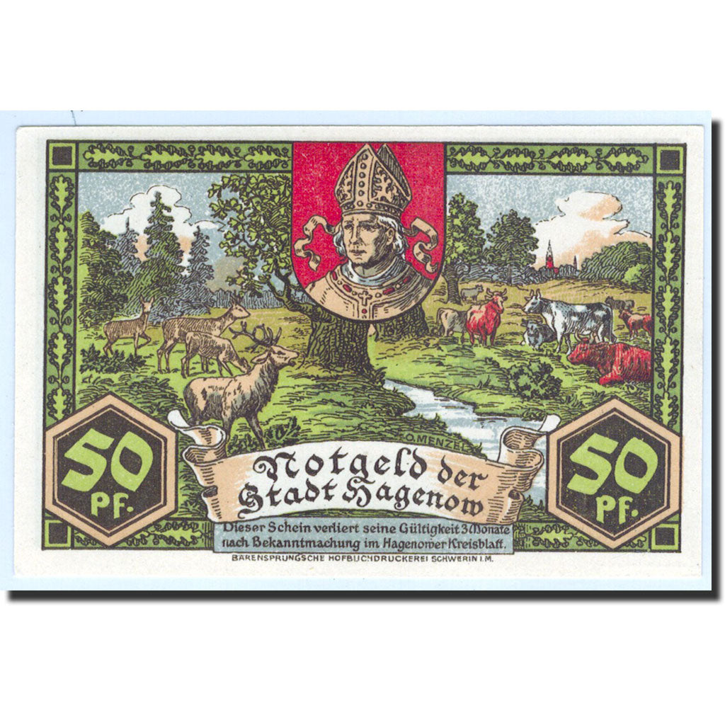 Biljet, Duitsland, Hagenow, 50 Pfennig, Animaux, 1921, Undated, NIEUW