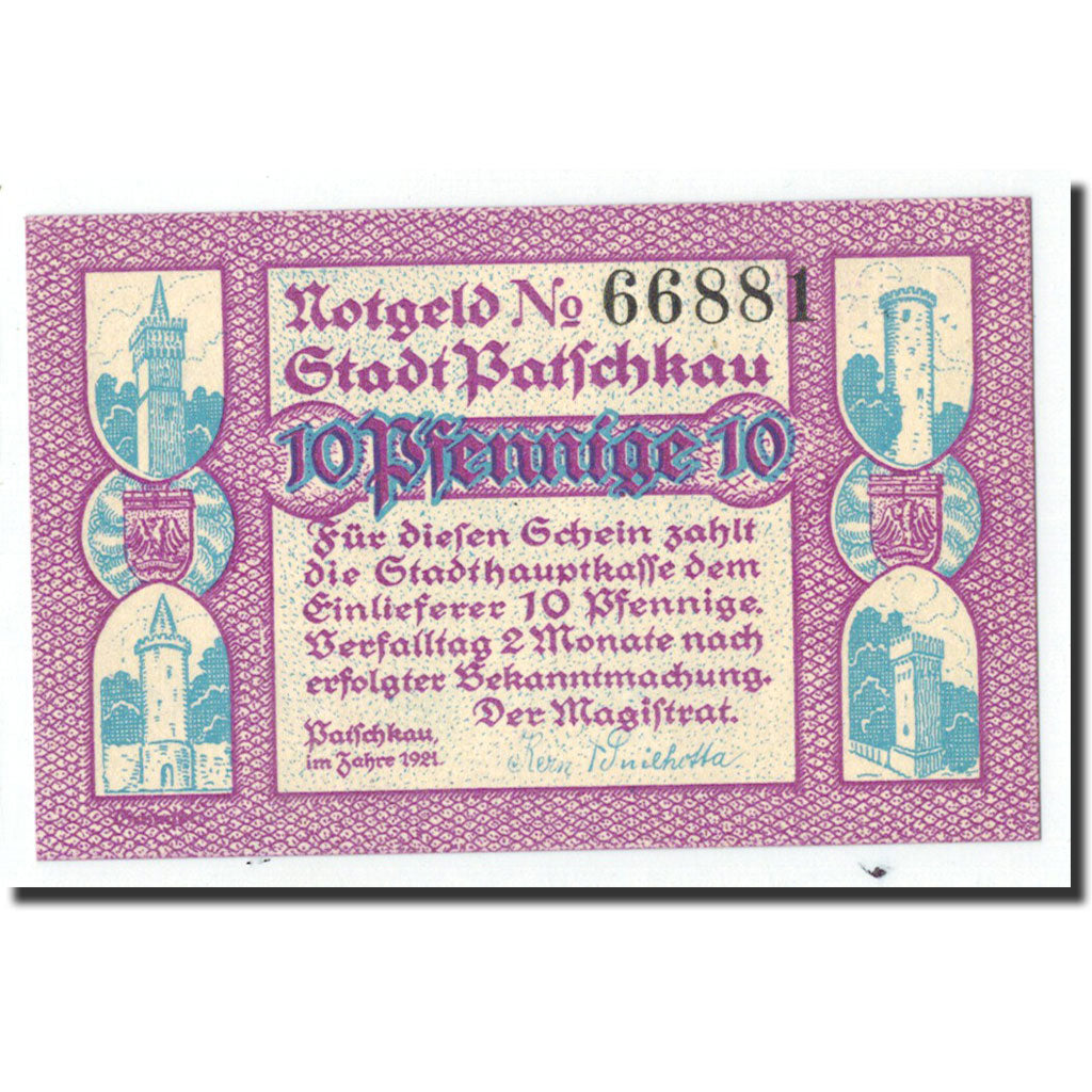 Billet, Allemagne, Patschkau, 10 Pfennig, lutin, 1921, Undated, NEUF