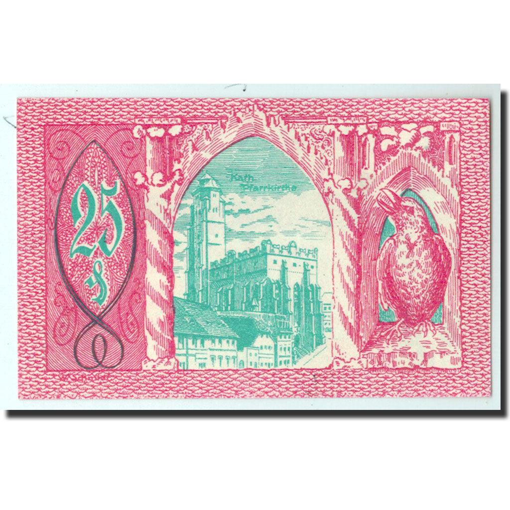 Biljet, Duitsland, Patschkau, 25 Pfennig, château, 1921, Undated, NIEUW