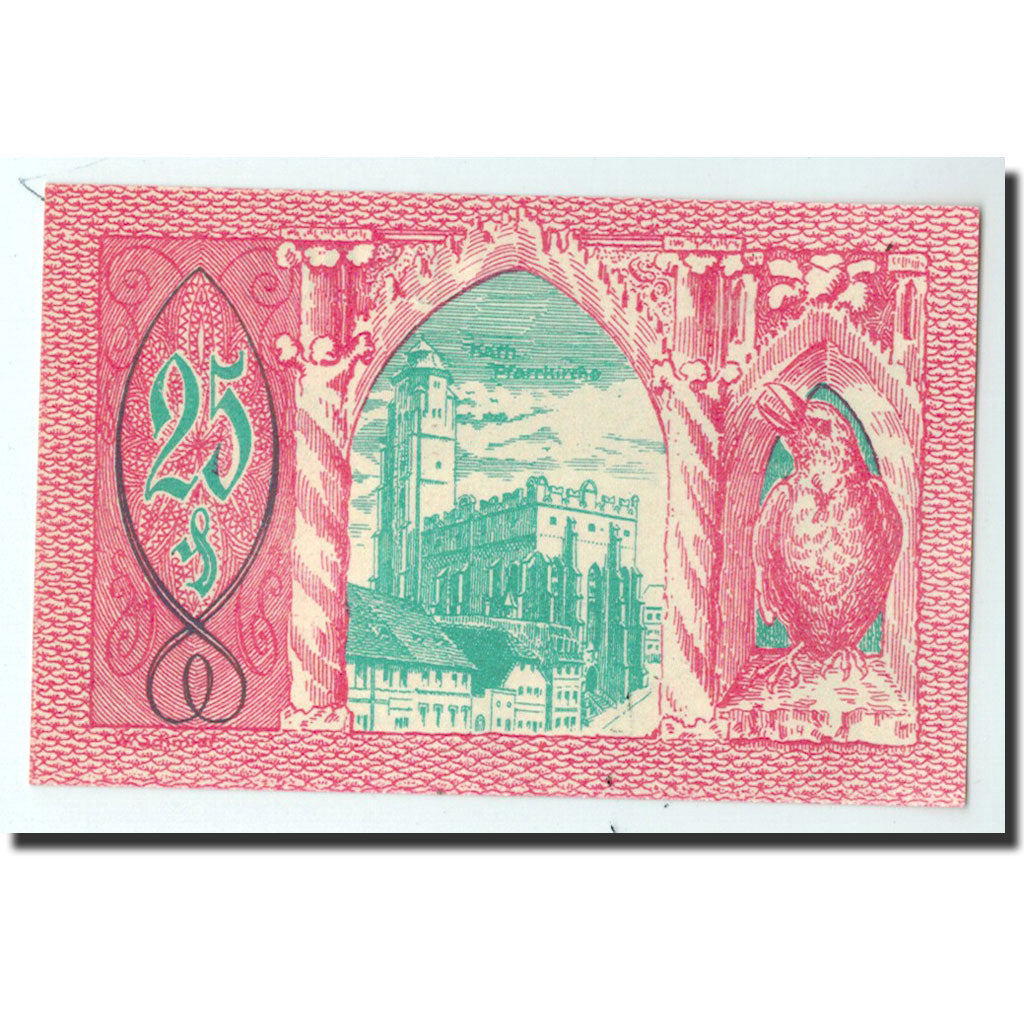 Biljet, Duitsland, Patschkau, 25 Pfennig, château, 1921, Undated, NIEUW