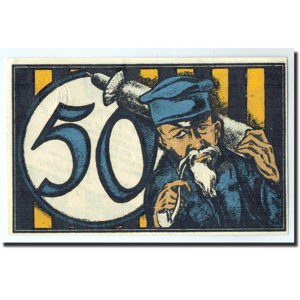 Biljet, Duitsland, Crefeld, 50 Pfennig, personnage, 1921, 1921-02-24, NIEUW