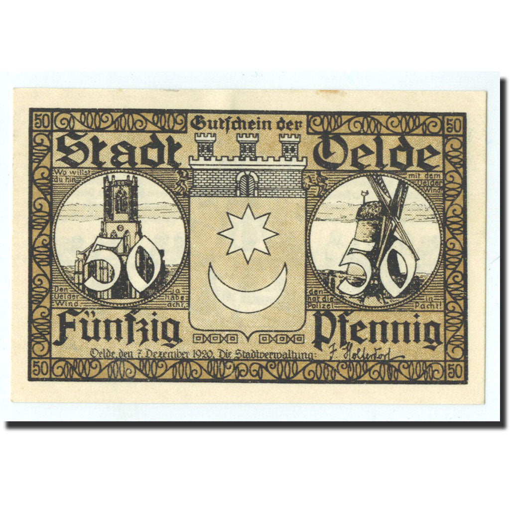 Billet, Allemagne, Oelde Stadt, 50 Pfennig, enfants, 1920, 1920-12-07, NEUF