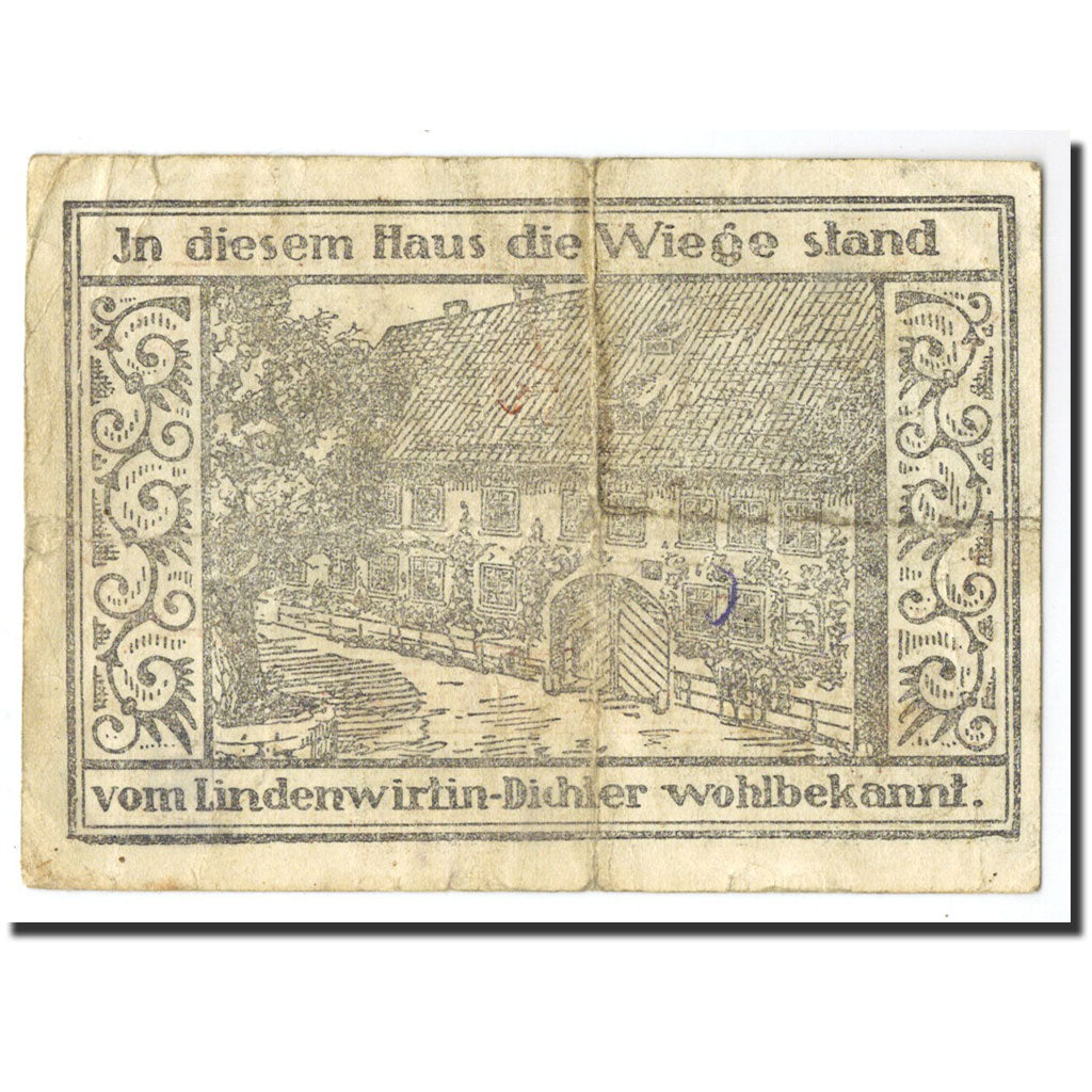 Biljet, Duitsland, Kranichfeld, 50 Pfennig, Maison, 1921, 1921-02-22, TTB