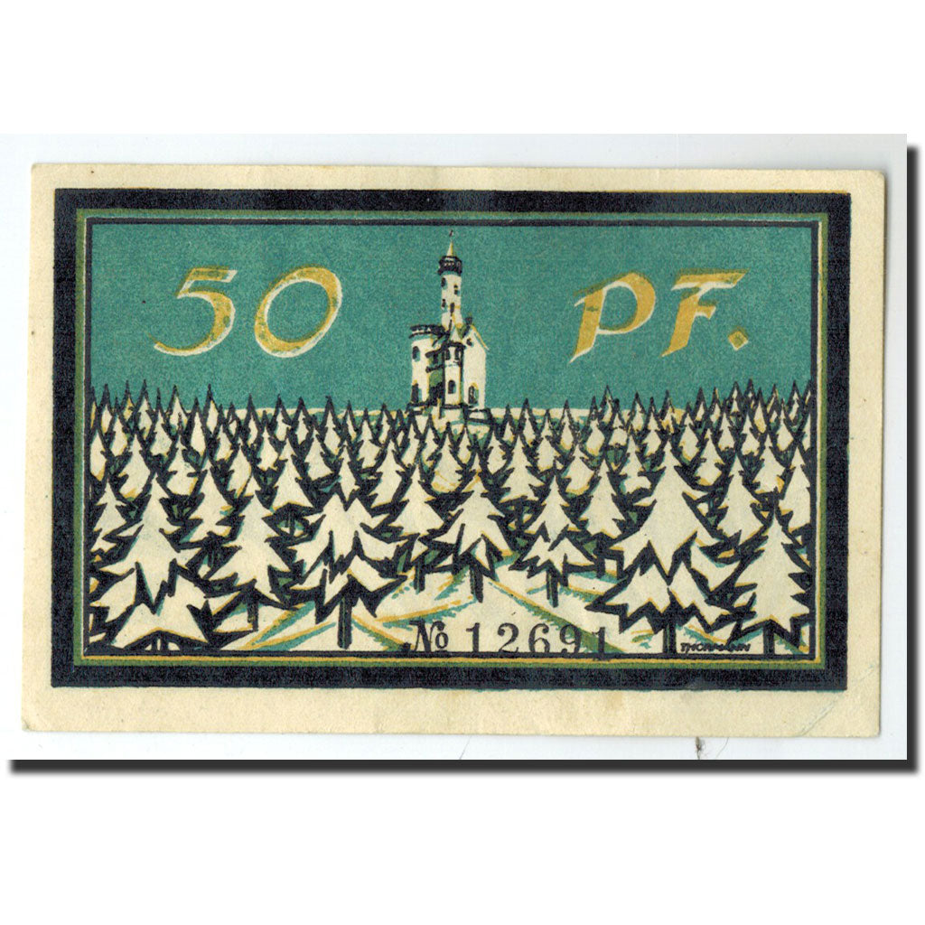 Biljet, Duitsland, Winterberg, 50 Pfennig, ski, 1921, 1921-07-15, NIEUW