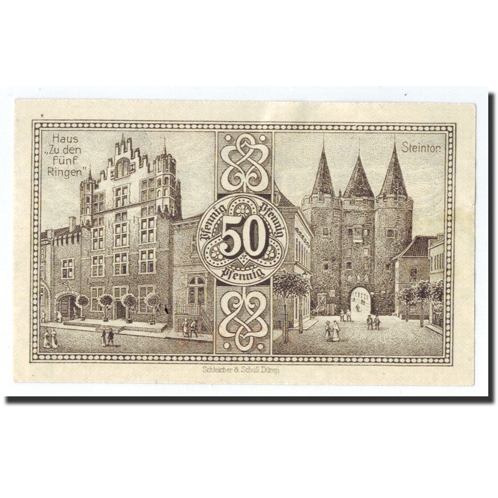 Biljet, Duitsland, Goch, 50 Pfennig, Monument, 1921, 1921-06-01, NIEUW