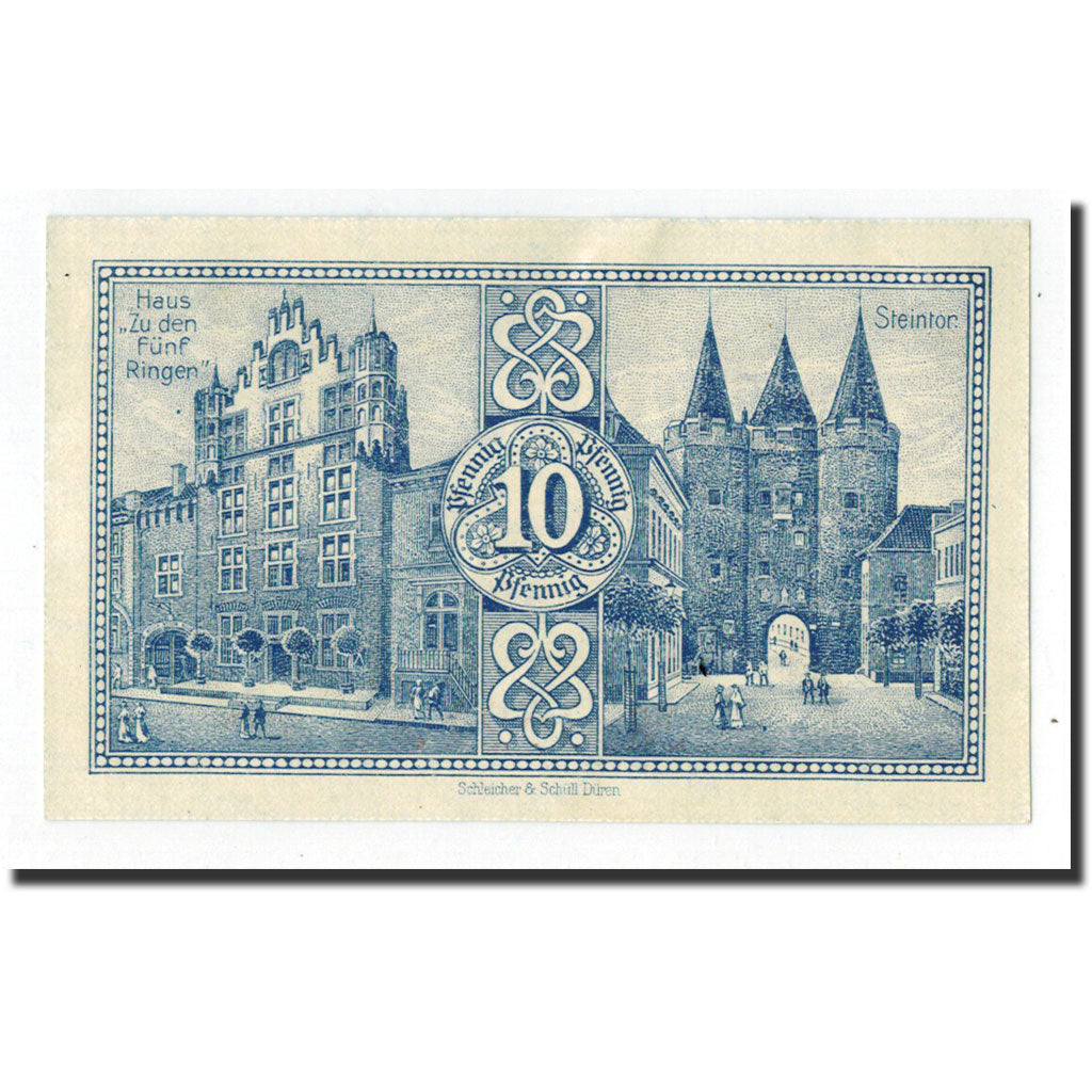 Biljet, Duitsland, Goch, 10 Pfennig, Monument, 1921, 1921-06-01, NIEUW
