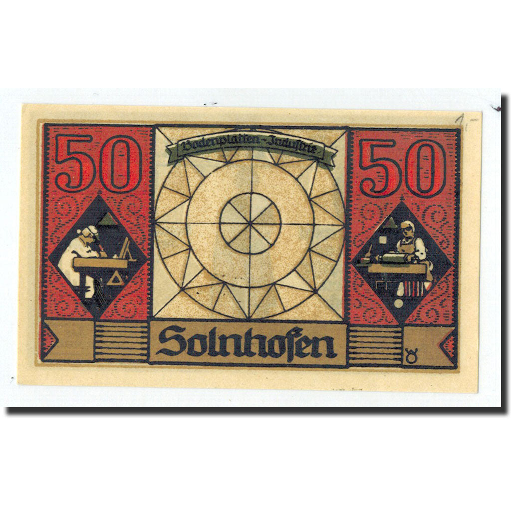 Billet, Allemagne, Solnhofen Gemeinde, 50 Pfennig, métier, 1921, 1921-07-01