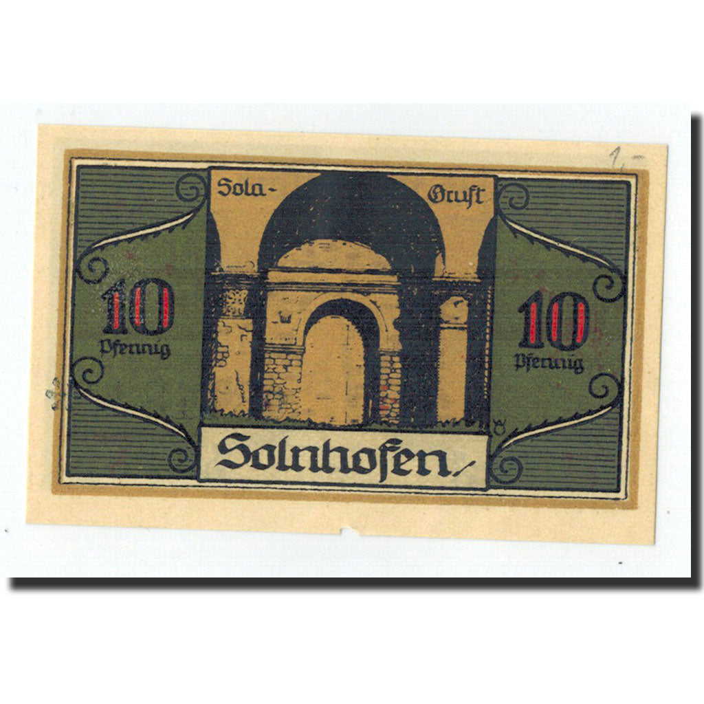 Biljet, Duitsland, Solnhofen Gemeinde, 10 Pfennig, voute, 1921, 1921-07-01