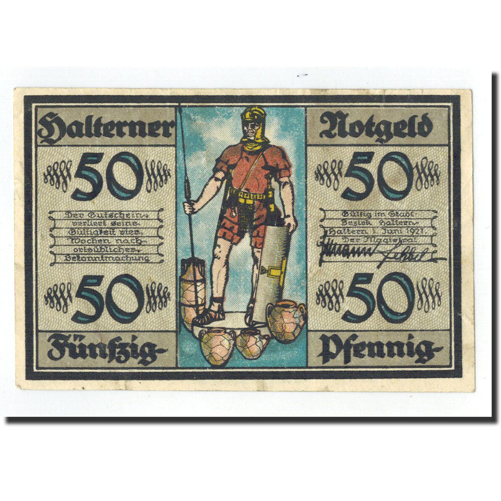 Billet, Allemagne, Haltern, 50 Pfennig, château, 1921, 1921-06-01, TTB+