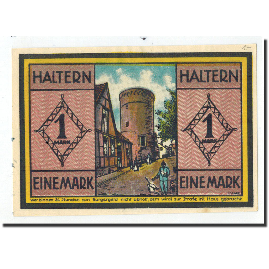 Billet, Allemagne, Haltern, 1 Mark, village, 1921, 1921-06-01, TTB+, Mehl:514.1