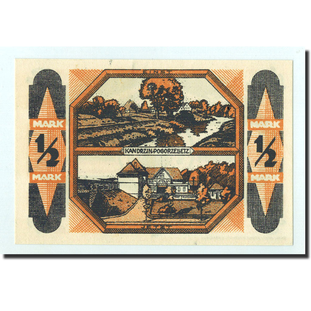 Billet, Allemagne, Kandrzin, 1/2 Mark, paysage, 1921, 1921-06-06, NEUF