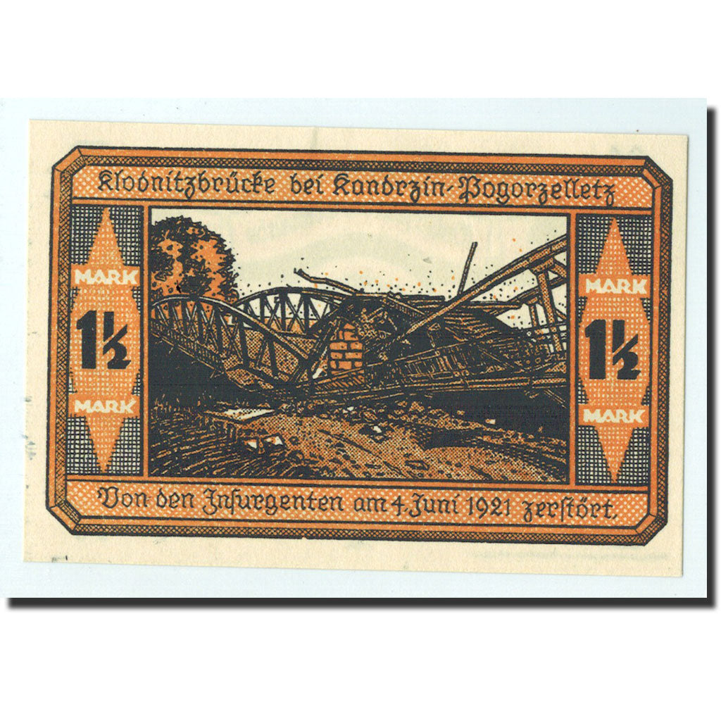 Biljet, Duitsland, Kandrzin, 1.5 Mark, pont, 1921, 1921-06-06, NIEUW, Mehl:675.1