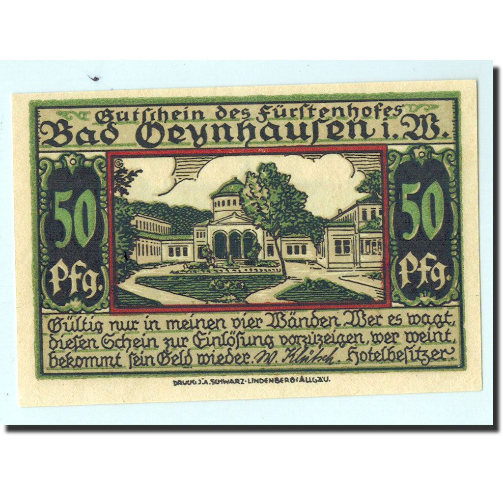Billet, Allemagne, Oeyhausen, 50 Pfennig, Monument, O.D, Undated, NEUF