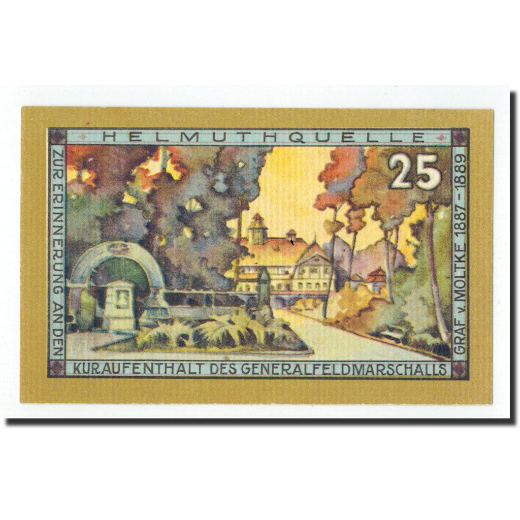 Billet, Allemagne, Kudowa, 25 Pfennig, paysage, O.D, Undated, NEUF, Mehl:748.1