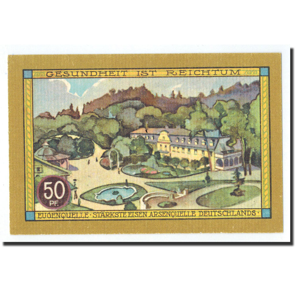 Billet, Allemagne, Kudowa, 50 Pfennig, paysage, O.D, Undated, NEUF, Mehl:748.1