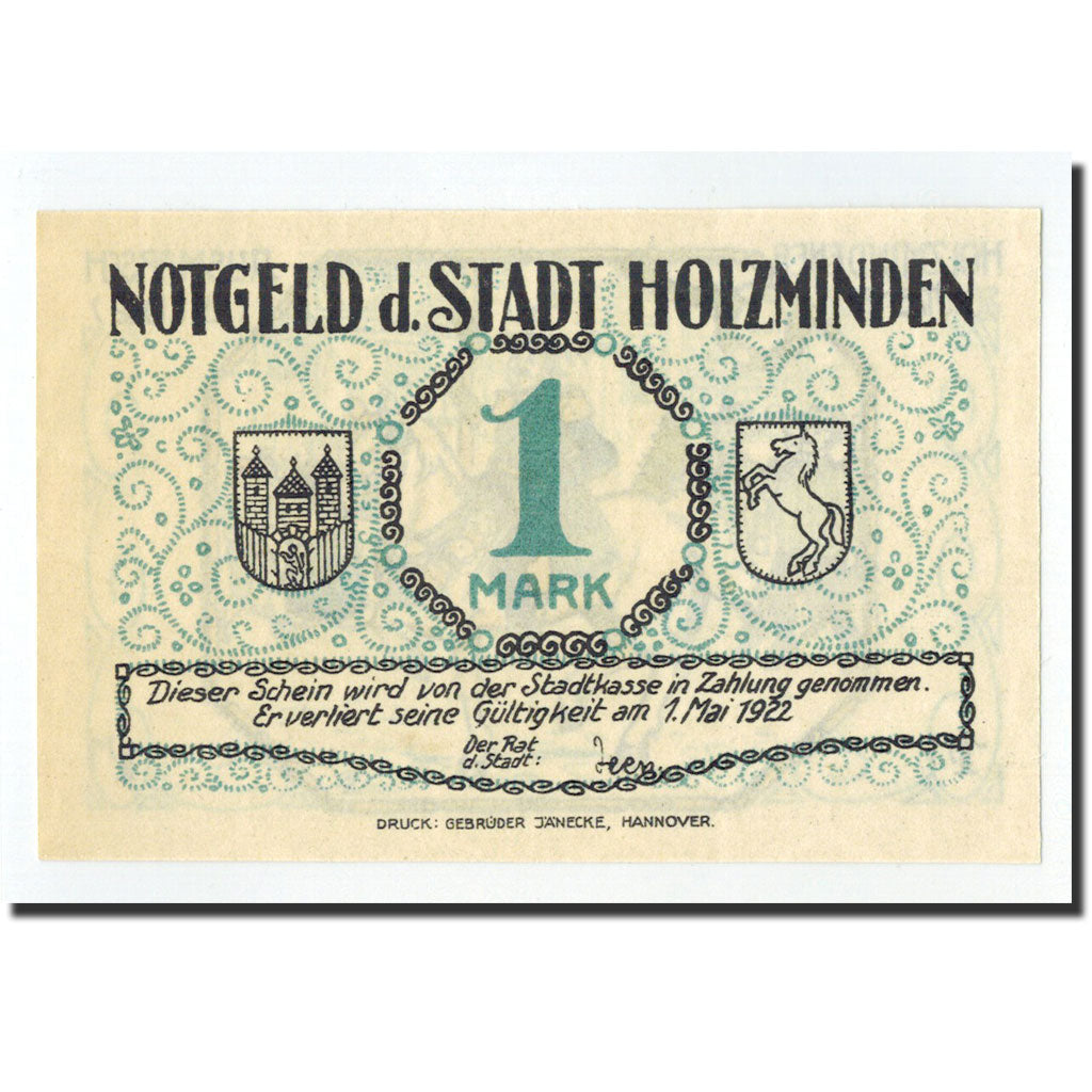 Biljet, Duitsland, Holzminden, 1 Mark, cavalier 1, O.D, Undated, NIEUW