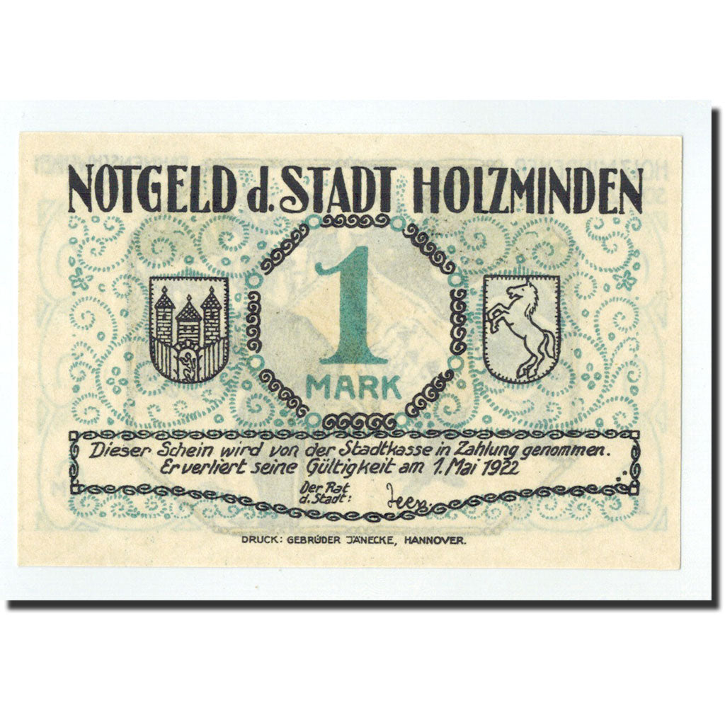 Billet, Allemagne, Holzminden, 1 Mark, soldat, O.D, Undated, NEUF, Mehl:625.1