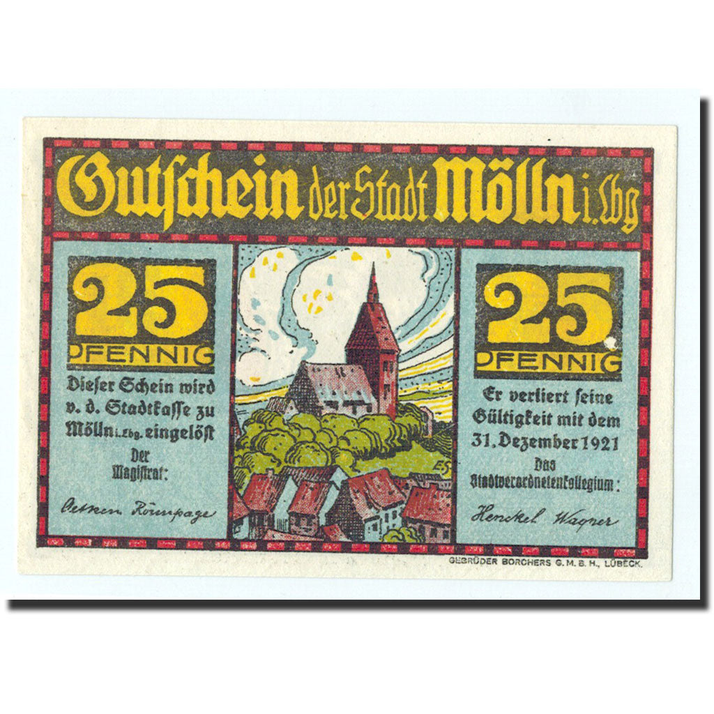 Billet, Allemagne, Mölln, 25 Pfennig, personnage, O.D, Undated, NEUF