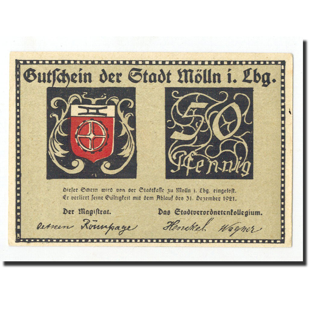 Biljet, Duitsland, Mölln, 50 Pfennig, personnage, O.D, Undated, NIEUW