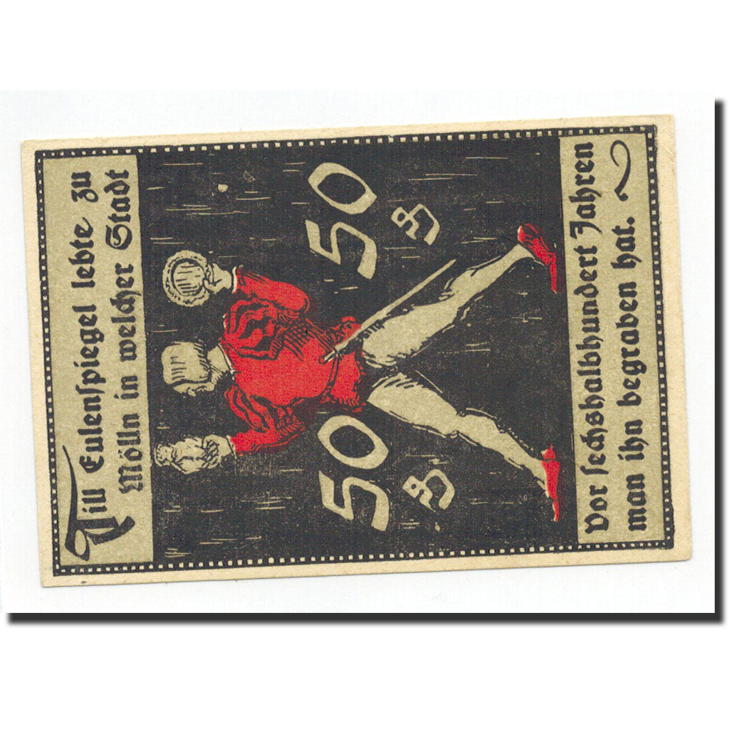 Biljet, Duitsland, Mölln, 50 Pfennig, personnage, O.D, Undated, NIEUW