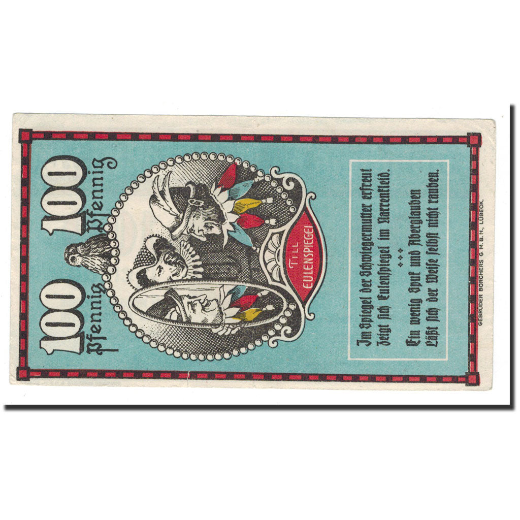 Billet, Allemagne, Mölln, 100 Pfennig, personnage, O.D, Undated, NEUF