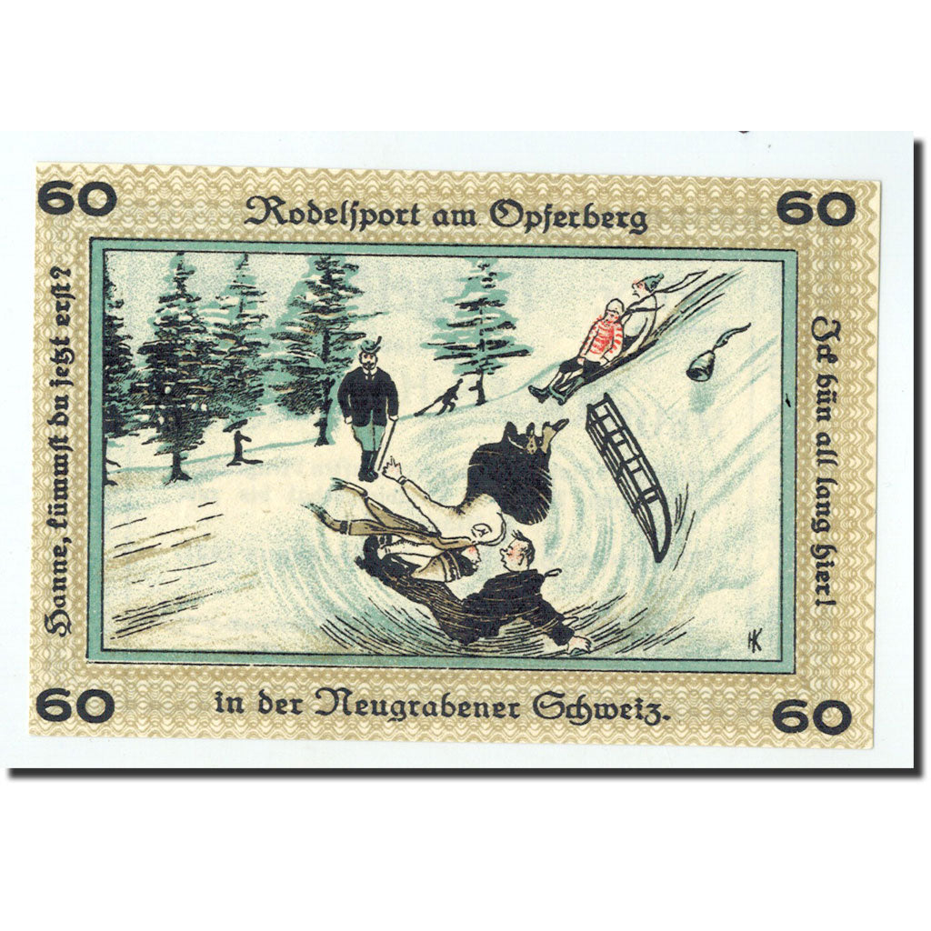 Billet, Allemagne, Neugraben Hausbruch, 60 Pfennig, personnage, 1921