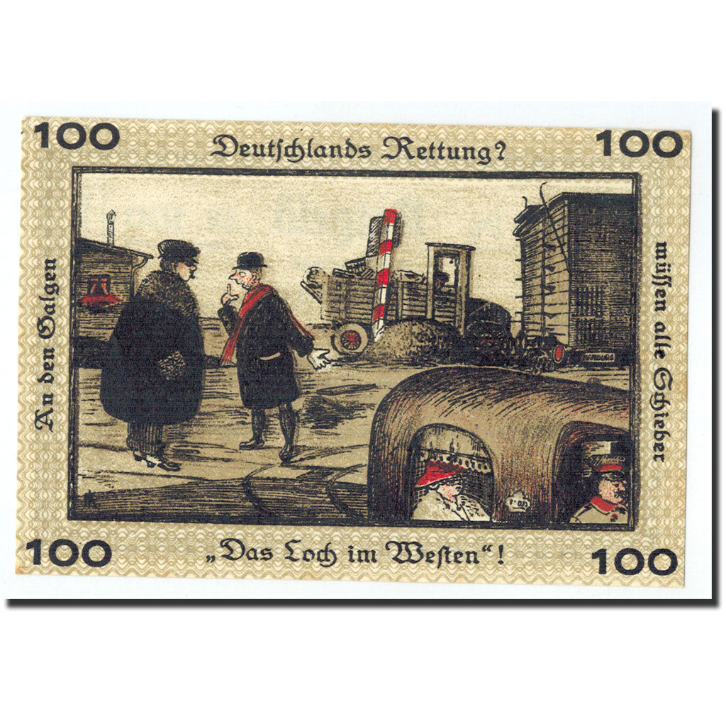 Billet, Allemagne, Neugraben Hausbruch, 100 Pfennig, personnage, 1921