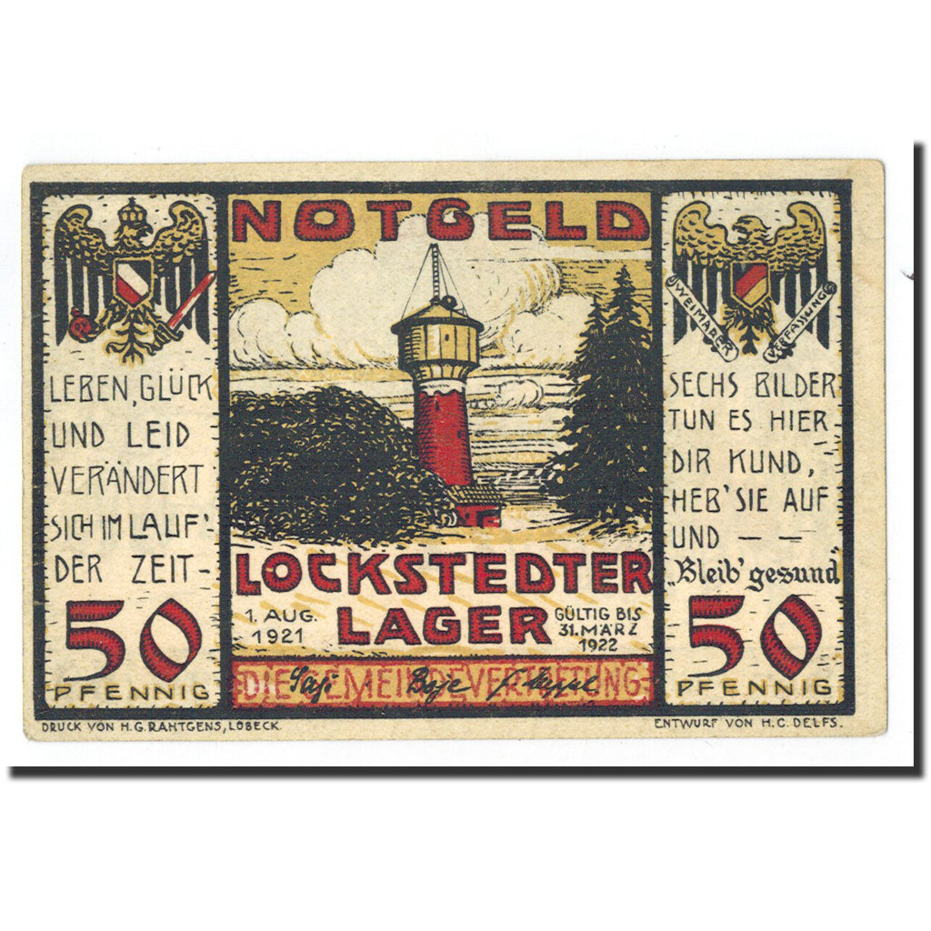 Billet, Allemagne, Lockstedter, 50 Pfennig, personnage, 1921, 1921-08-01, NEUF