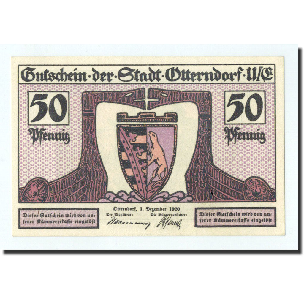 Billet, Allemagne, Otterndorf, 50 Pfennig, Port, 1920, 1920-12-01, NEUF