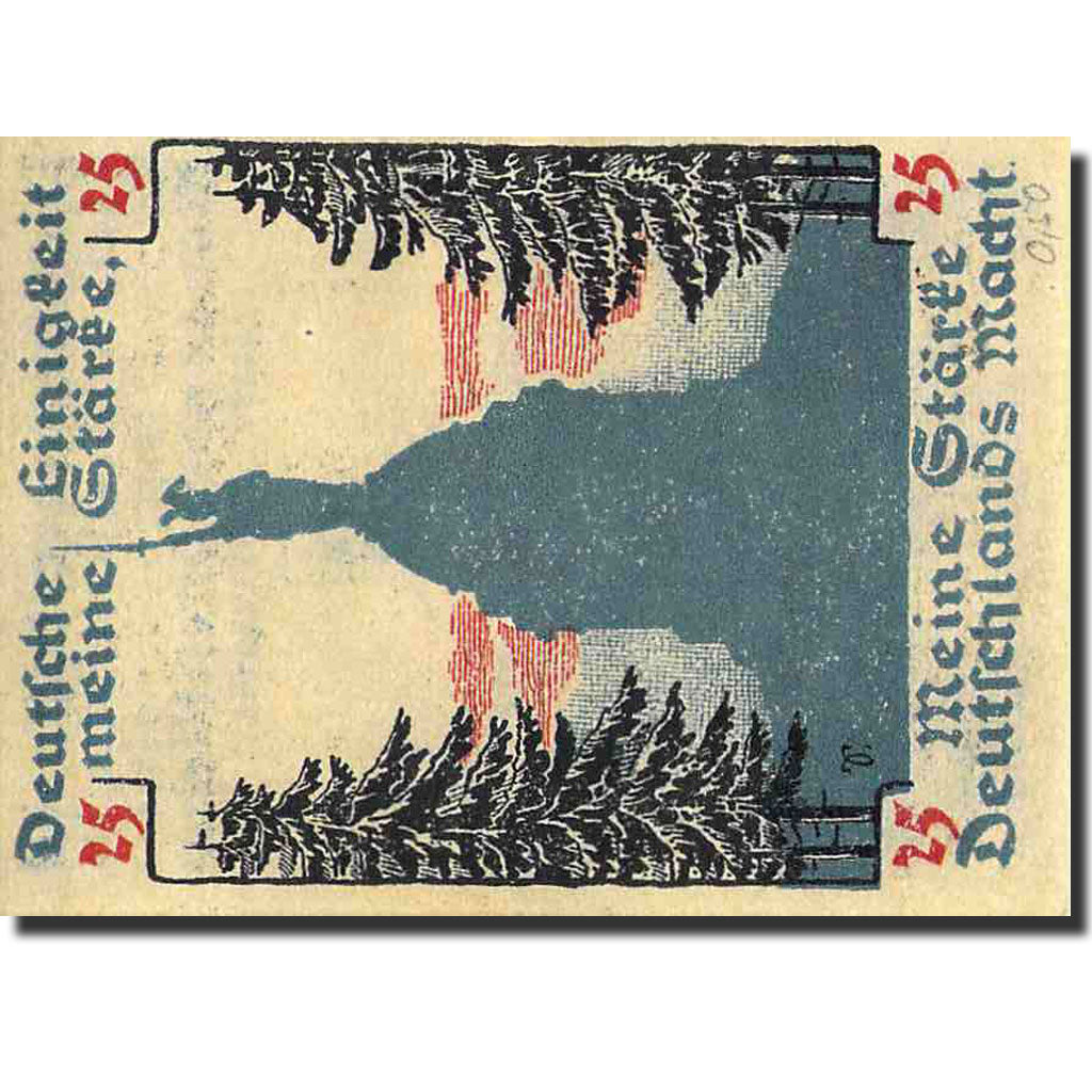 Billet, Allemagne, Detmold, 25 Pfennig, Monument, 1920, Undated, SPL, Mehl:268.1