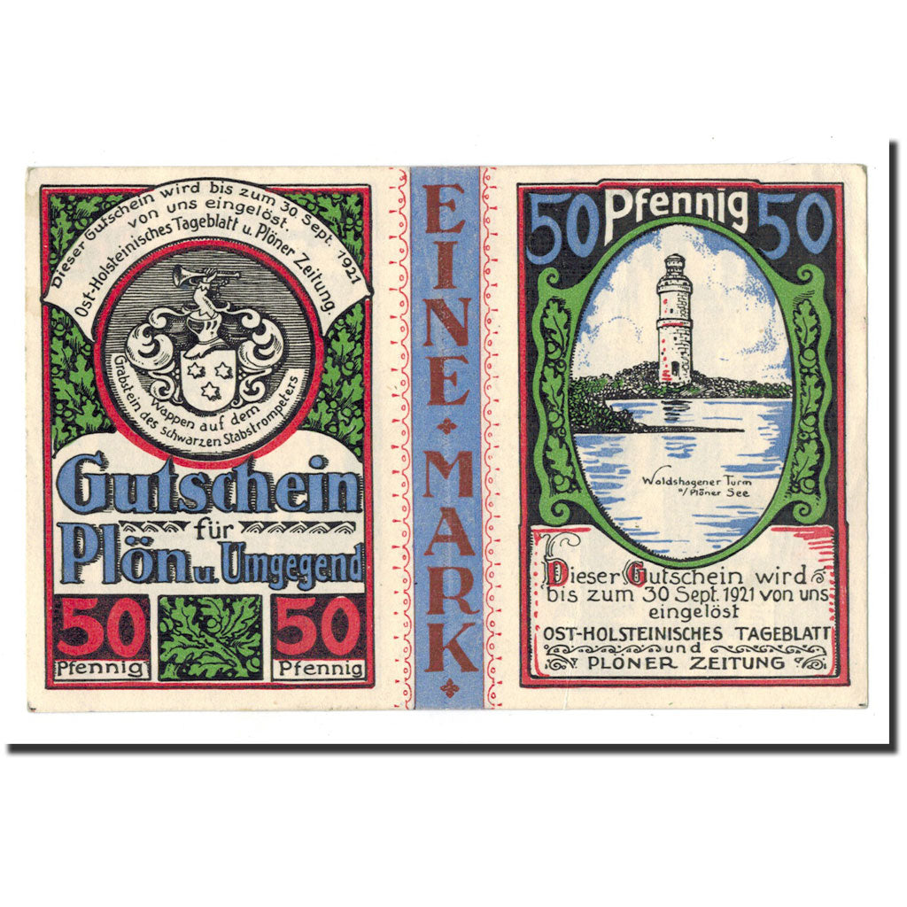 Biljet, Duitsland, Plön, 100 Pfennig, paysage, O.D, Undated, SPL, Mehl:1063.10a
