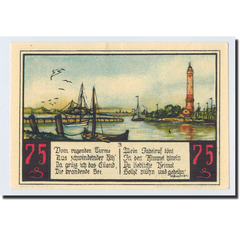 Biljet, Duitsland, Swinemünde, 75 Pfennig, bateau, O.D, Undated, NIEUW