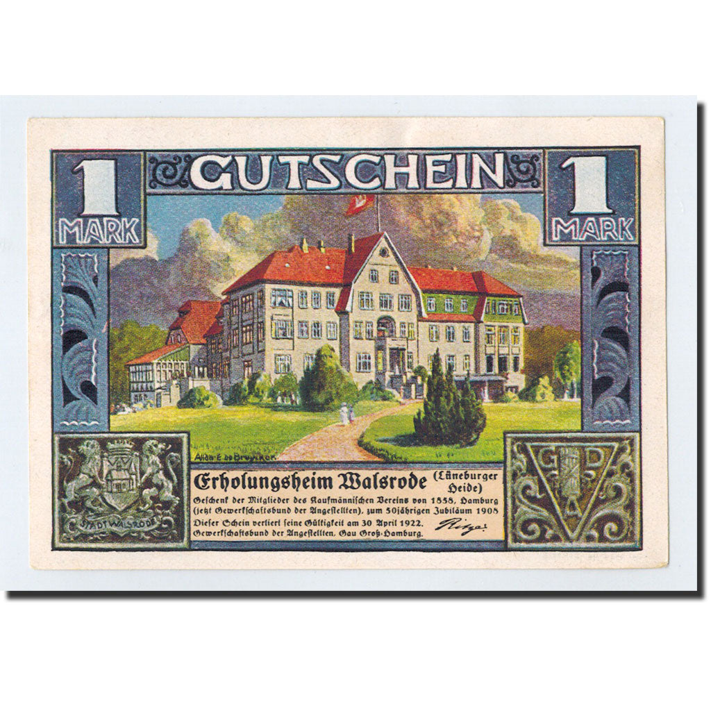 Biljet, Duitsland, Walsrode, 1 Mark, paysage 2, O.D, Undated, SPL, Mehl:1372.1