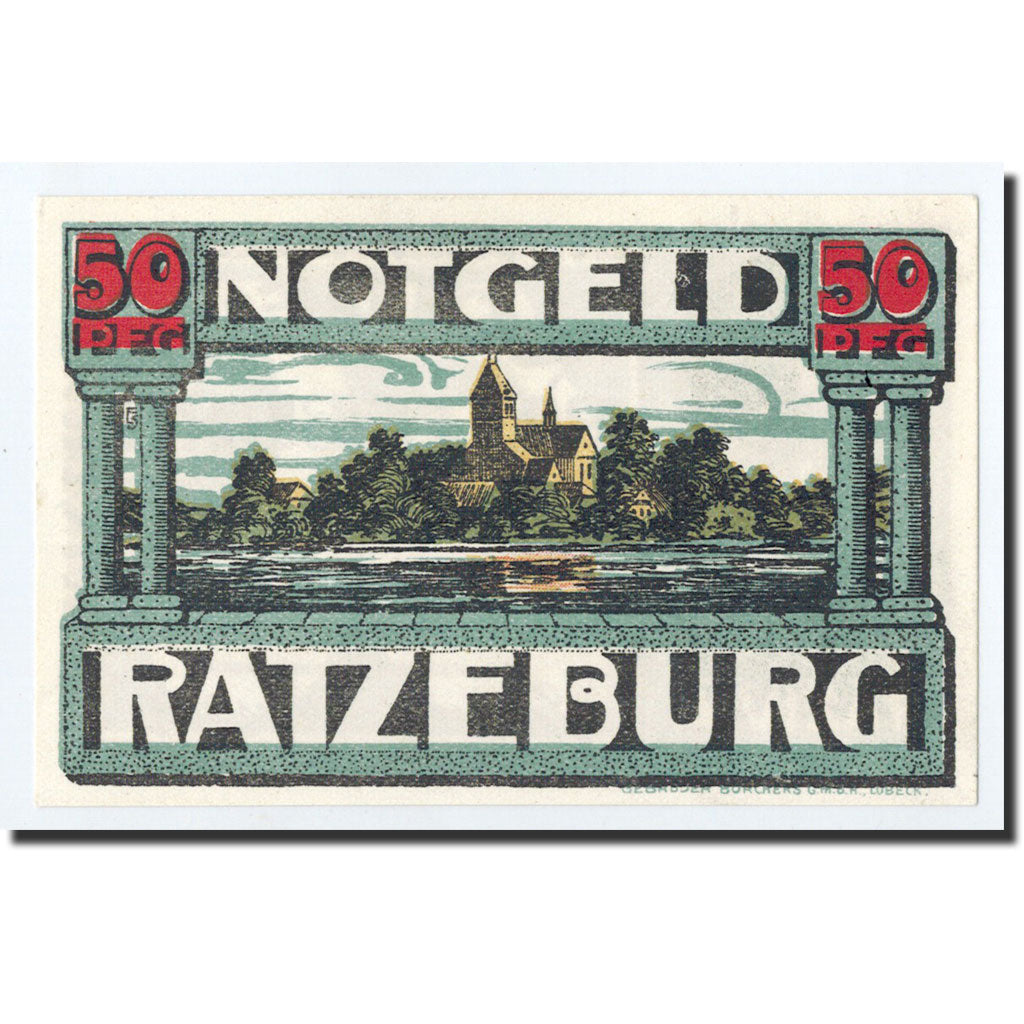 Billet, Allemagne, Ratzeburg, 50 Pfennig, paysage, O.D, Undated, SPL
