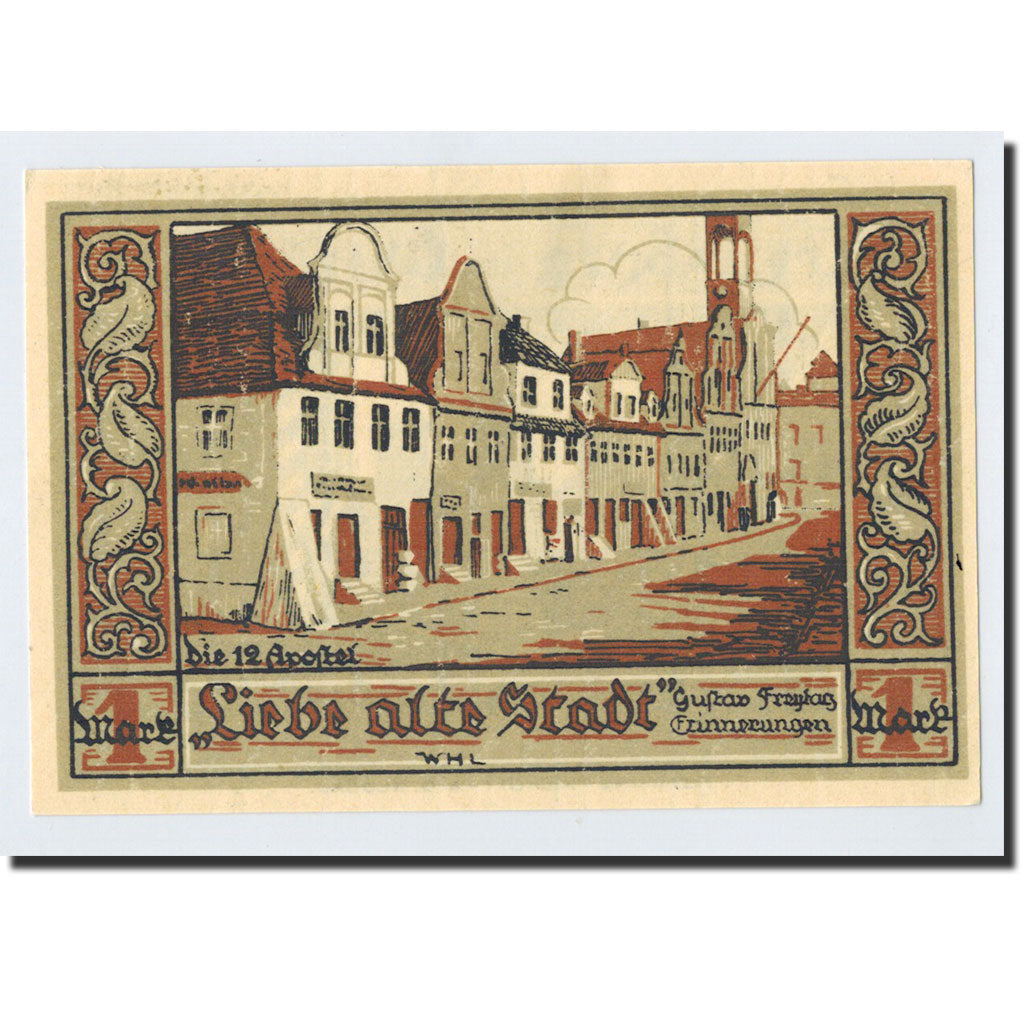 Biljet, Duitsland, Kreuzburg, 1 Mark, Maison, 1921, 1921-10-18, NIEUW