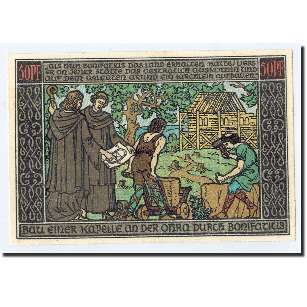 Biljet, Duitsland, Ohrdruf Stadt, 50 Pfennig, personnage 2, 1921, 1921-09-01