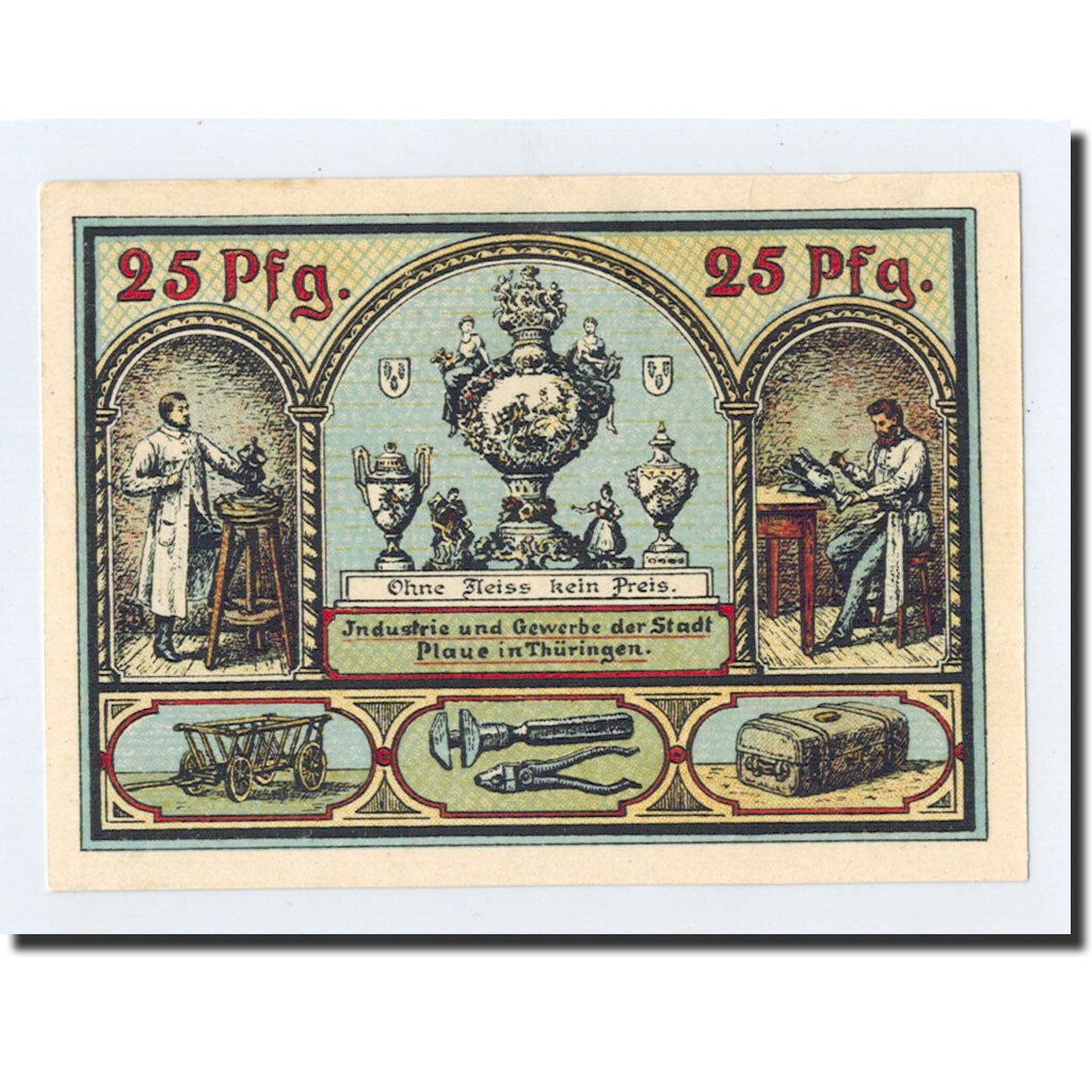 Biljet, Duitsland, Plaue, 25 Pfennig, métier, 1921, 1921-10-30, NIEUW