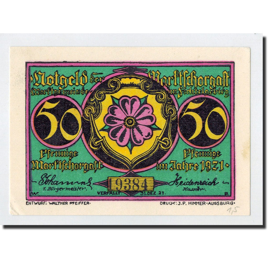 Biljet, Duitsland, Marktschorgast, 50 Pfennig, paysage, 1921, Undated, NIEUW