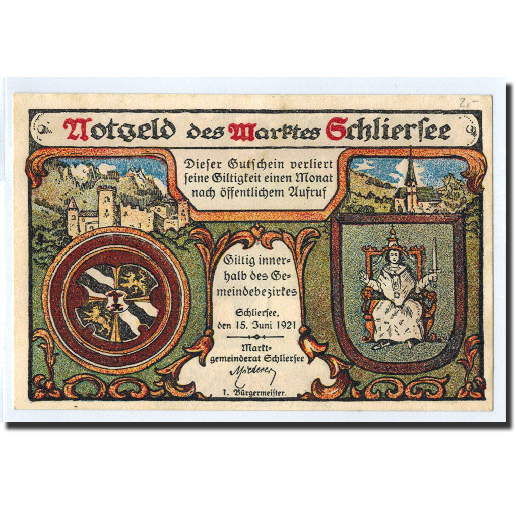 Biljet, Duitsland, Schliersee, 10 Pfennig, paysage, 1921, 1921-06-15, NIEUW