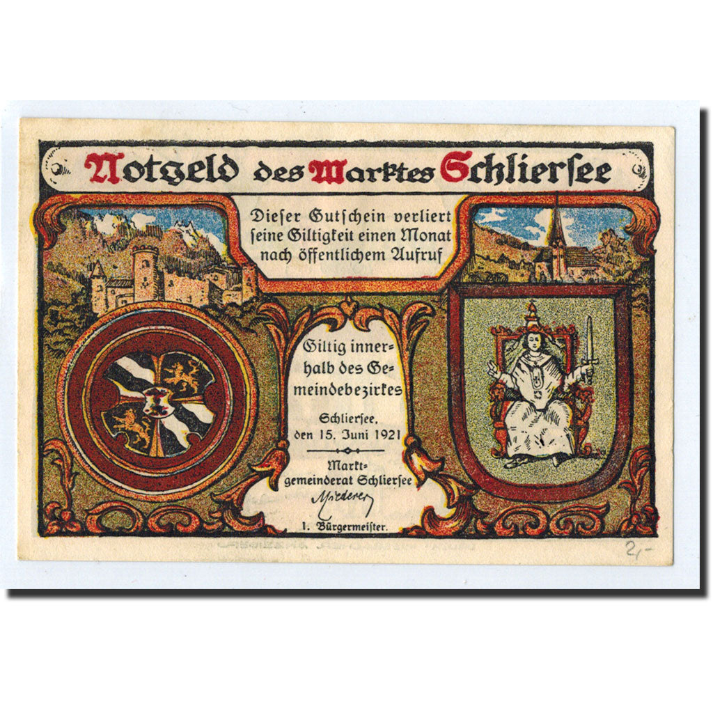 Biljet, Duitsland, Schliersee, 25 Pfennig, paysage, 1921, 1921-06-15, NIEUW