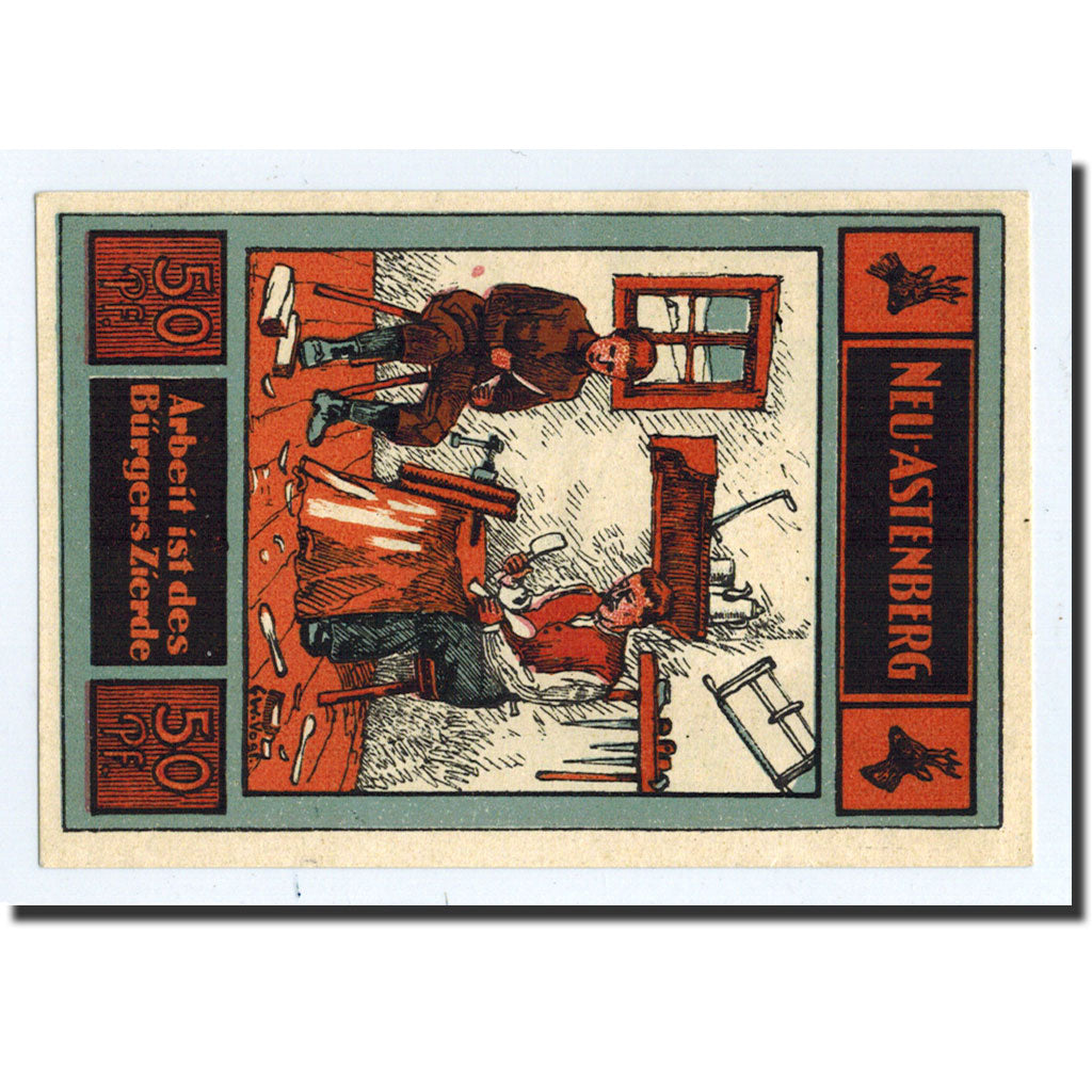 Billet, Allemagne, Neu-Astenberg, 50 Pfennig, personnage, 1921, 1921-08-01