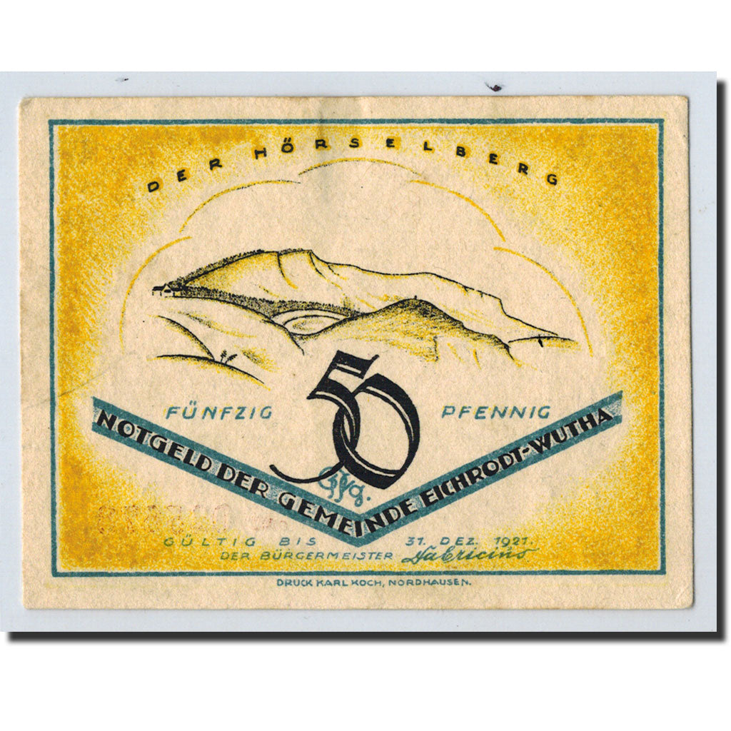 Billet, Allemagne, Eichrodt-wutha, 50 Pfennig, personnage, O.D, Undated, SPL