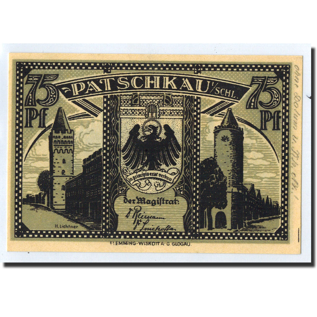 Billet, Allemagne, Patschkau, 75 Pfennig, paysage, O.D, Undated, NEUF