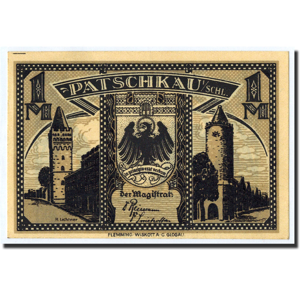 Biljet, Duitsland, Patschkau, 1 Mark, personnage, O.D, Undated, NIEUW