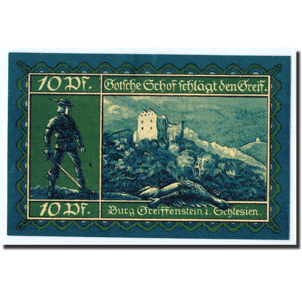 Biljet, Duitsland, Greiffenberg, 10 Pfennig, chasseur, 1920, 1920-04-19, NIEUW