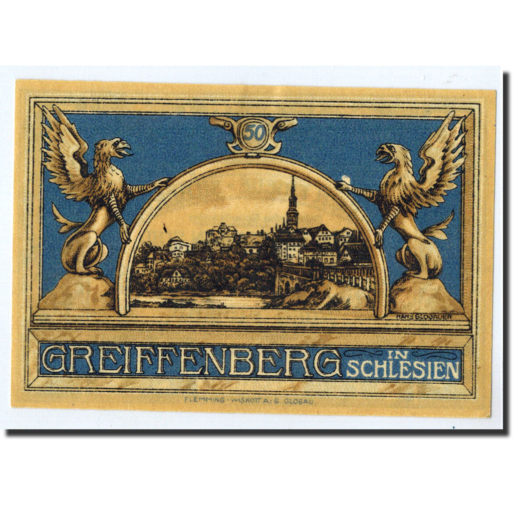 Biljet, Duitsland, Greiffenberg, 50 Pfennig, paysage, 1920, 1920-04-19, NIEUW