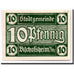 Billet, Allemagne, Bischofsheim v. Rhon Stadt, 10 Pfennig, château, O.D